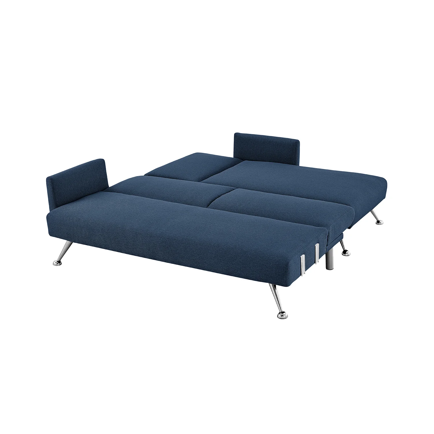 Merritt 3-Seater Chaise Sofa Bed with 3 Pillows - Blue - Nurns