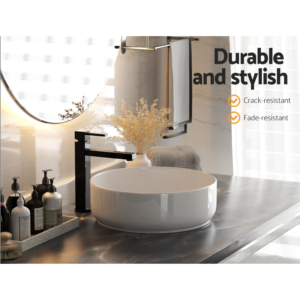 Bathroom Basin Ceramic Vanity Basin Above Counter White Hand Wash - Nurns