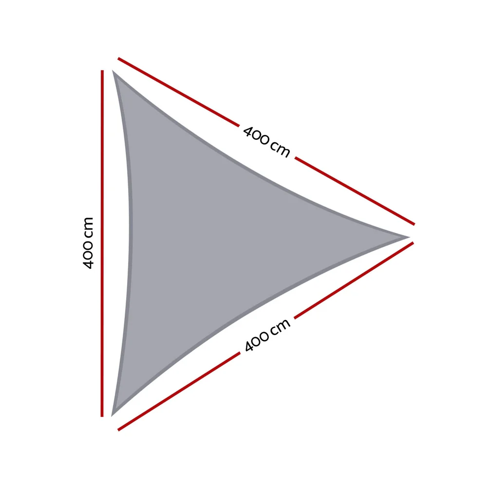 Instahut Waterproof Shade Sail Shade cloth Triangle Canopy 220GSM 4x4x4m - Nurns