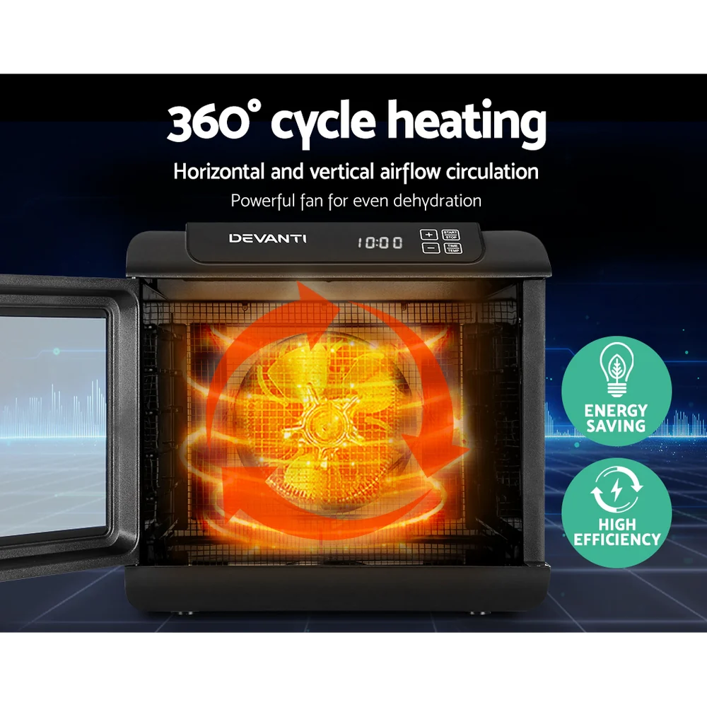 Devanti 6 Trays Food Dehydrator Stainless Steel Tray - Nurns