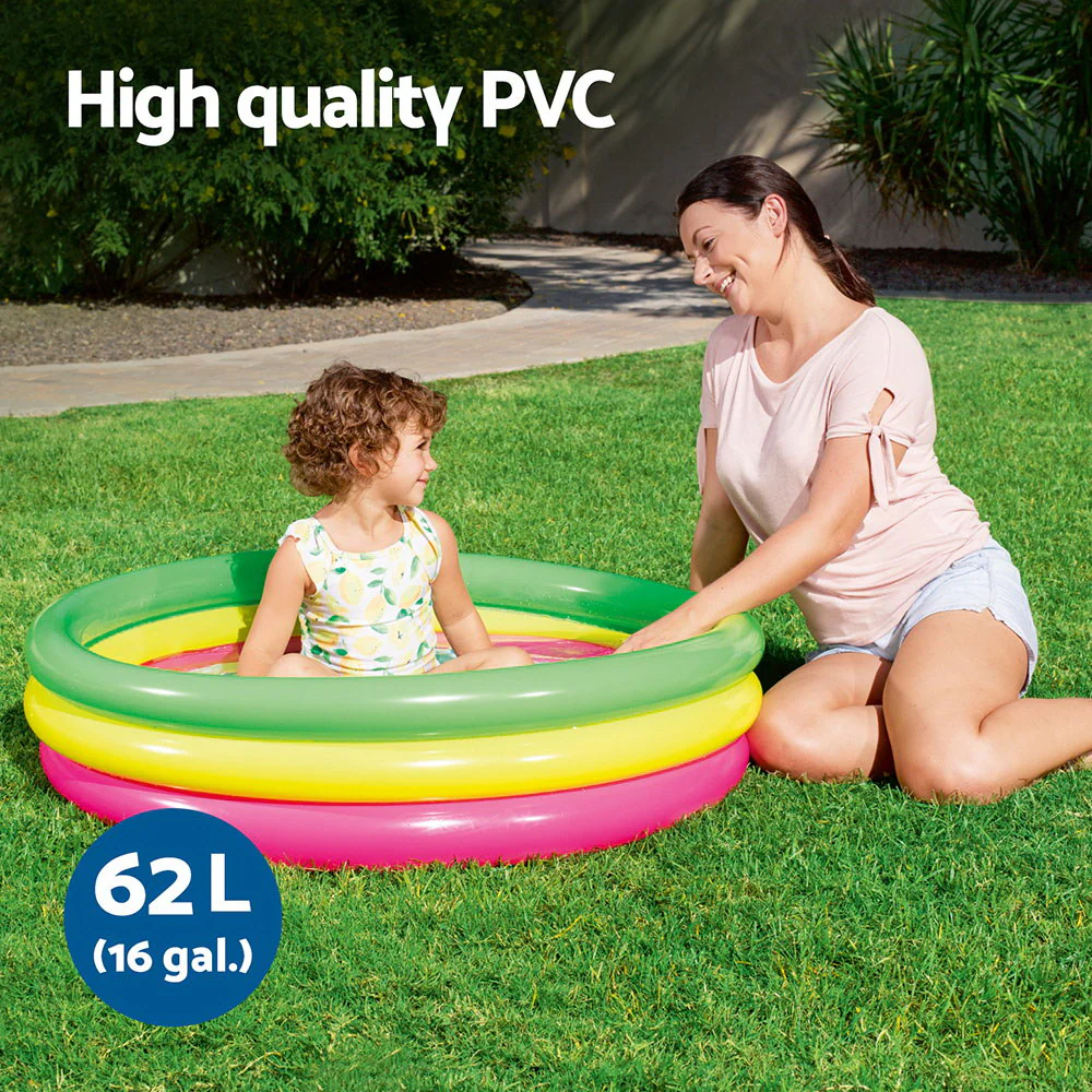 Bestway Kids Inflatable Pool Above Ground Round Splash Pool 102x102x25cm - Nurns