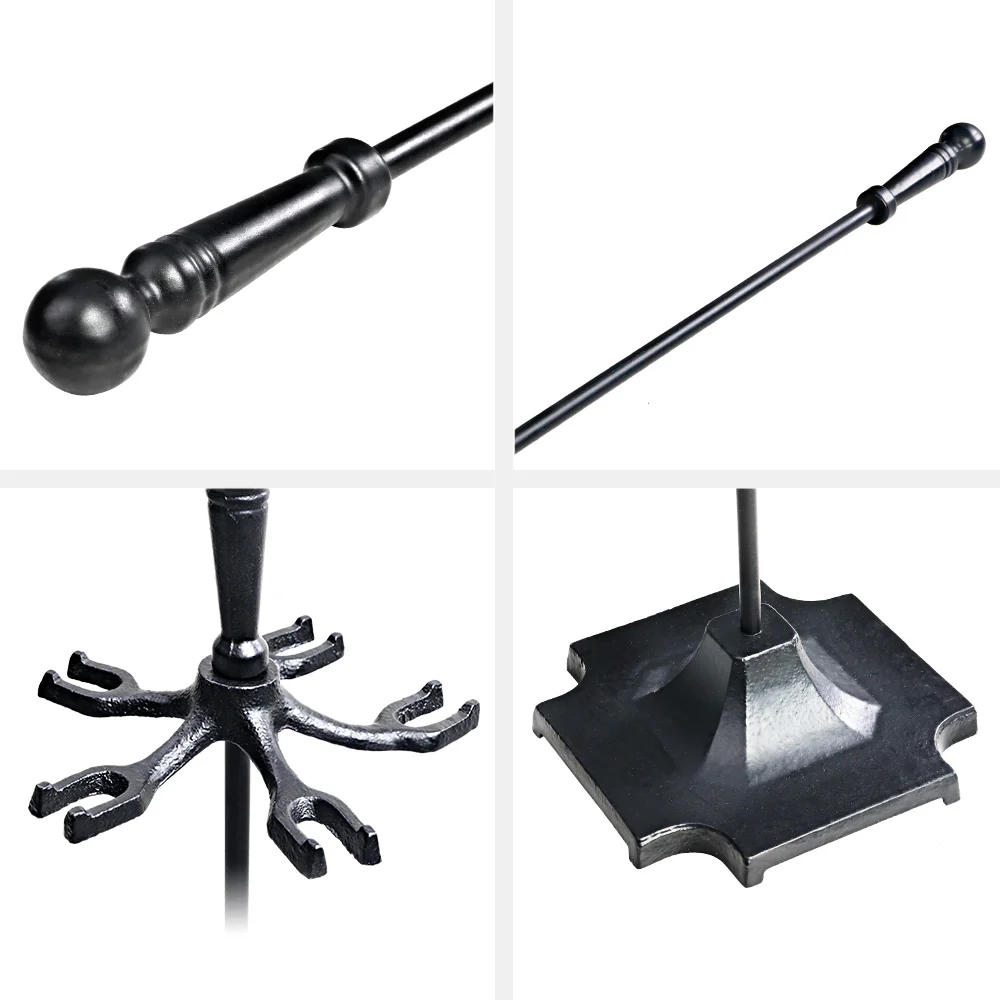 Fireplace Tool Set Fire Place Tools Poker Brush Shovel Stand Tongs - Nurns