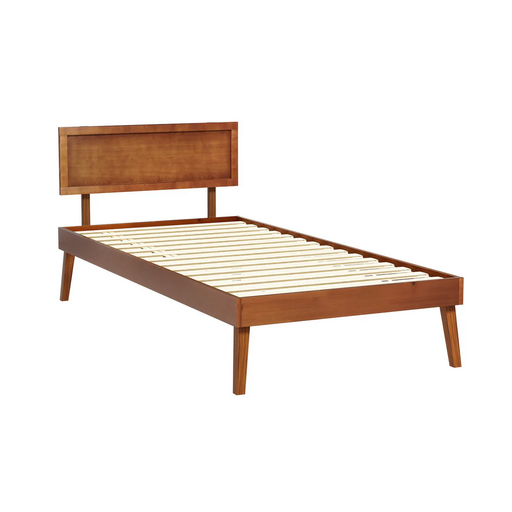 Zoey Bed Frame Wooden Bed Base - Walnut Single - Nurns