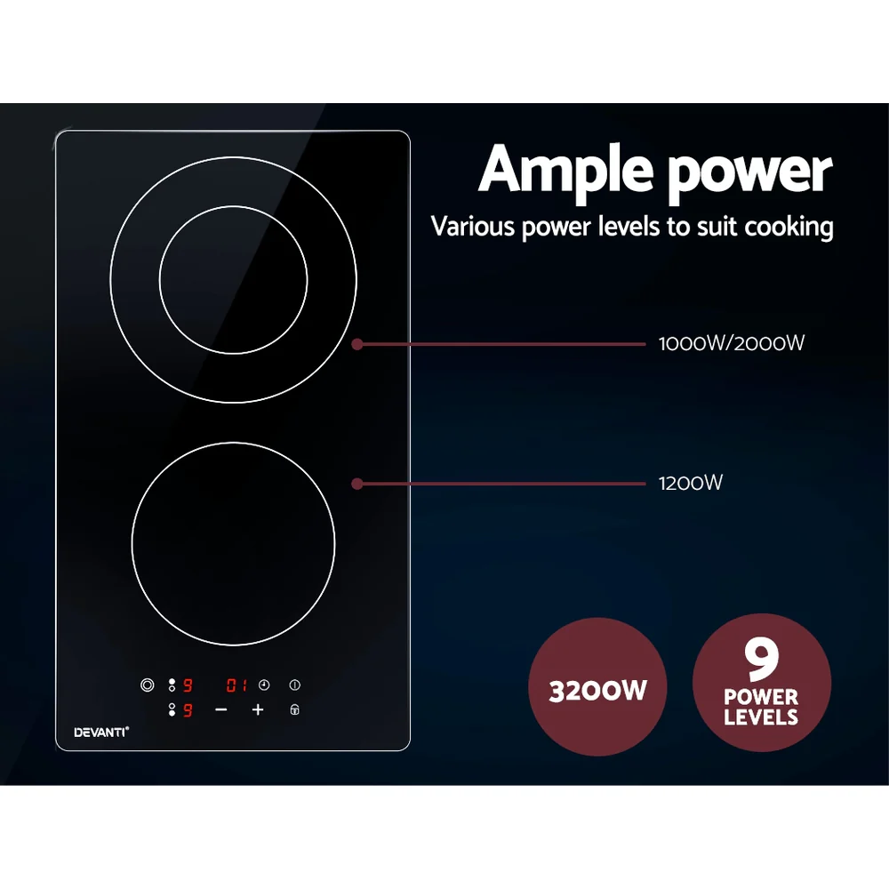 Devanti Electric Ceramic Cooktop 30cm - Nurns