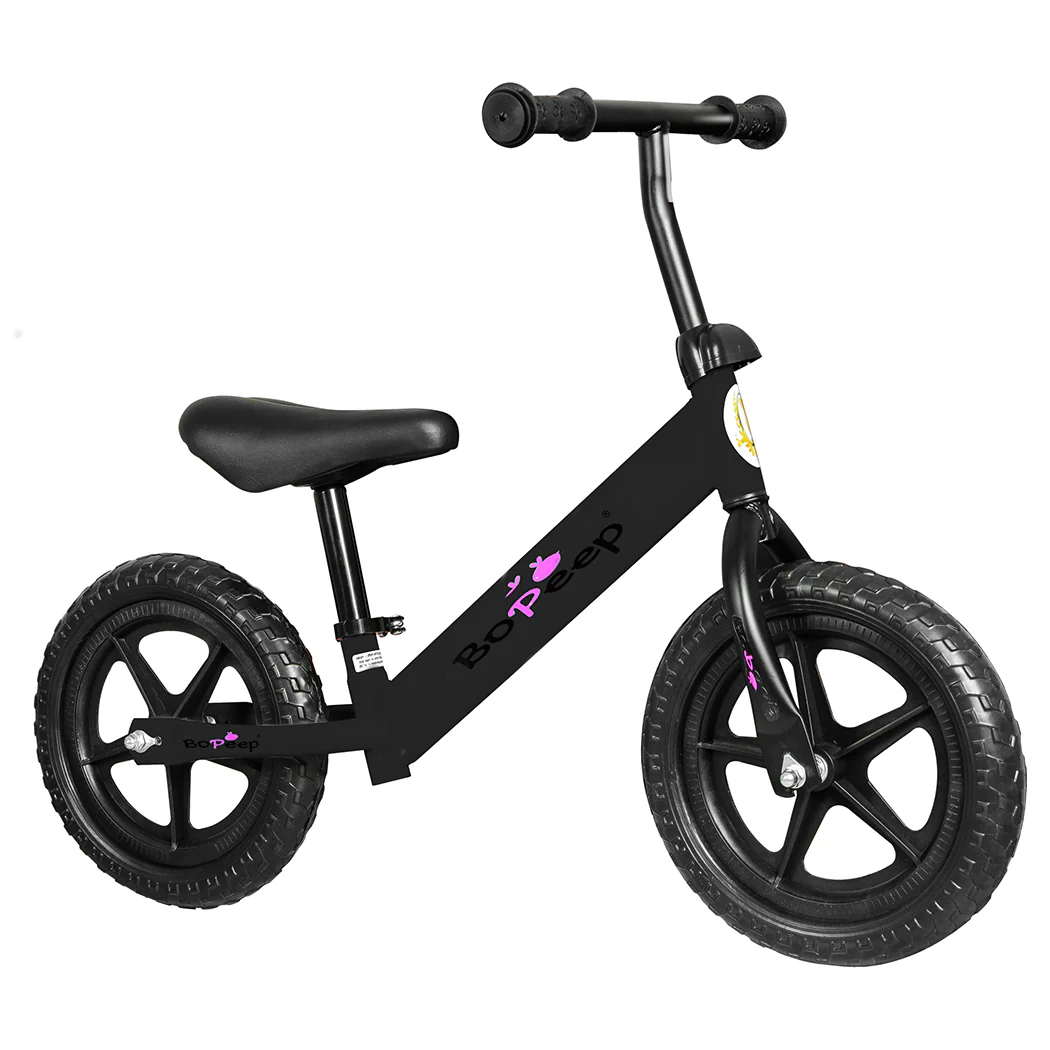 Kids Balance Bike Ride On Toys Push Bicycle Children Outdoor Toddler Safe - Black - Nurns