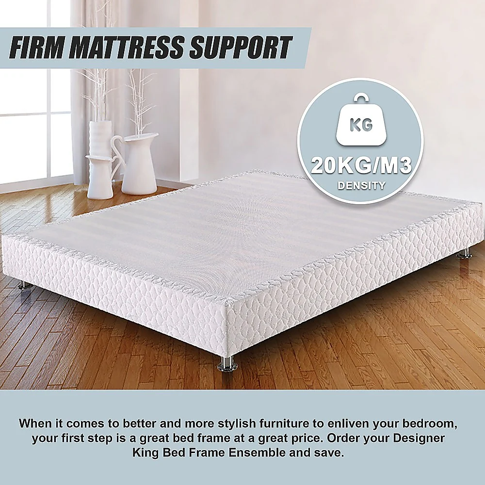 Andrea Ensemble Bed Base - White King - Nurns