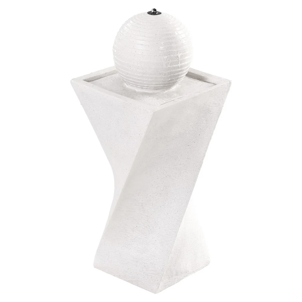 Solar Fountain Water Feature Bird Bath Outdoor Garden LED Lights Ball 85cm - Nurns