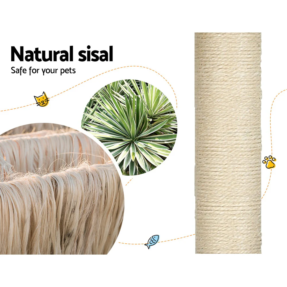 Cat Tree 178cm Tower Scratching Post Scratcher Wood Bed Condo House Wooden Ladder - Nurns