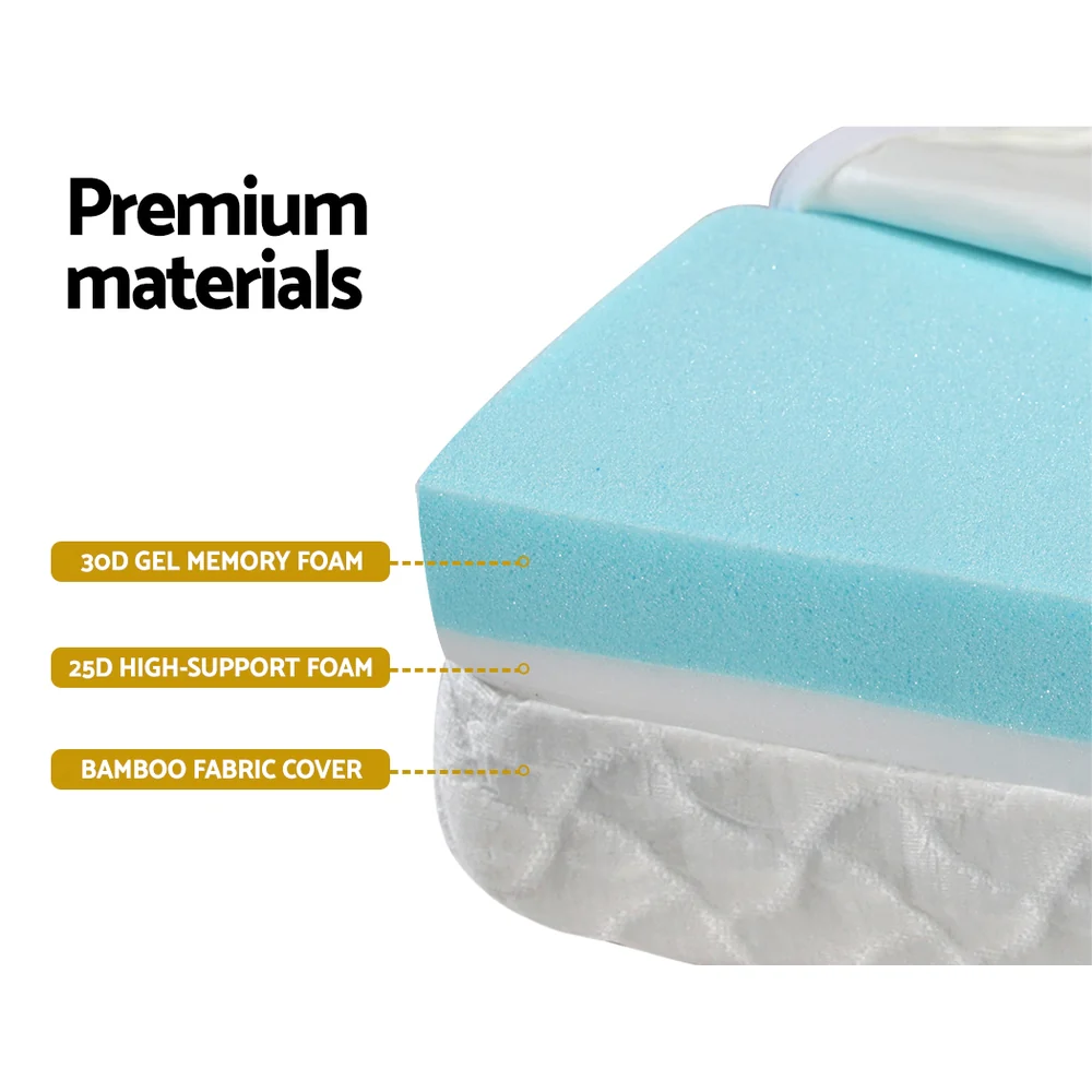 Aubrey 8cm Foldable Gel Foam Mattress Folding Baby Bed Floor Mat Travel Cot Bamboo - Cot - Nurns