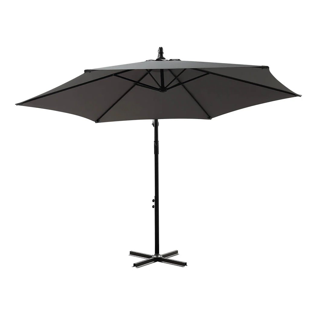 Mountview 3M Outdoor Umbrella Cantilever Grey Without Base - Nurns
