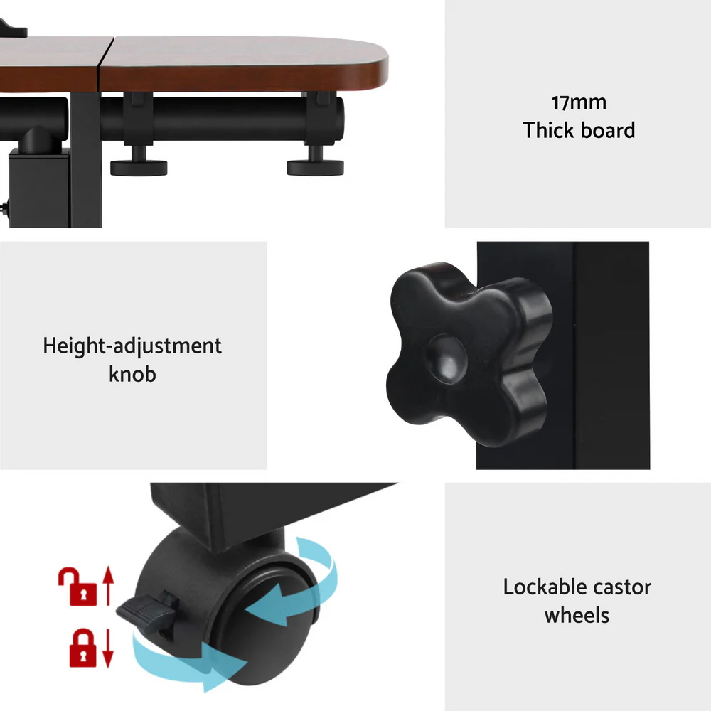 Artiss Laptop Desk Table Fan Cooling Walnut 60cm - Nurns