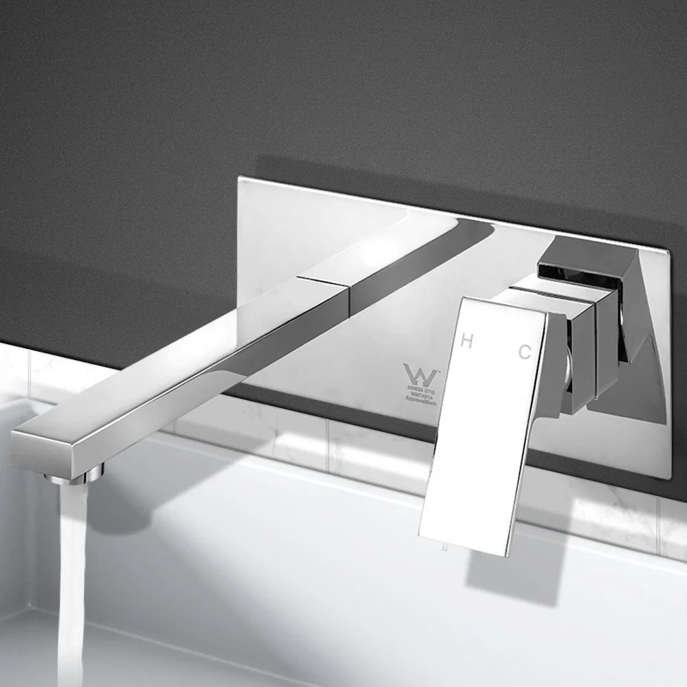 Bathroom Basin Mixer Tap Separate Faucet Vanity Laundry Chrome - Nurns