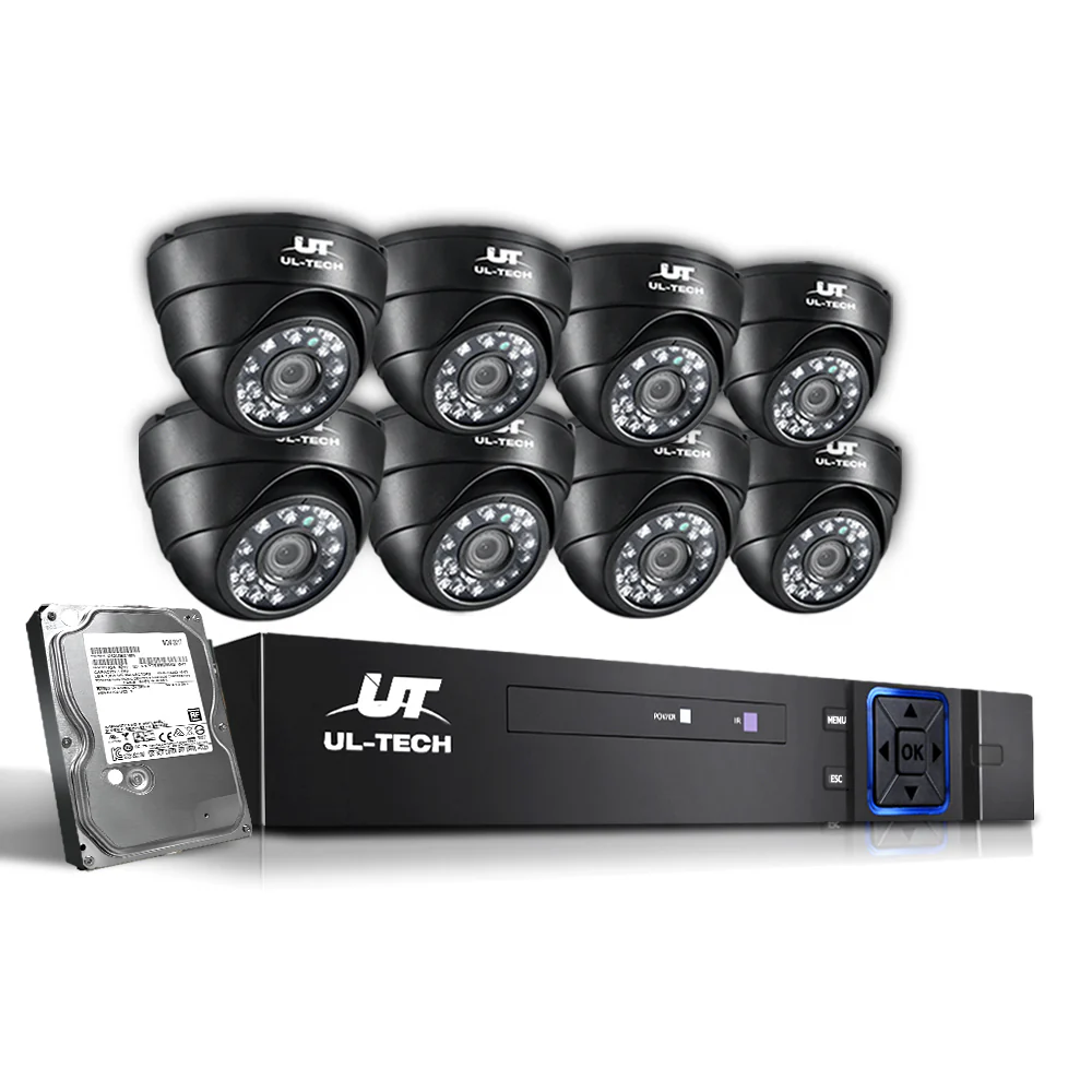 CCTV Security System 8CH DVR 8 Cameras 2TB Hard Drive - Nurns