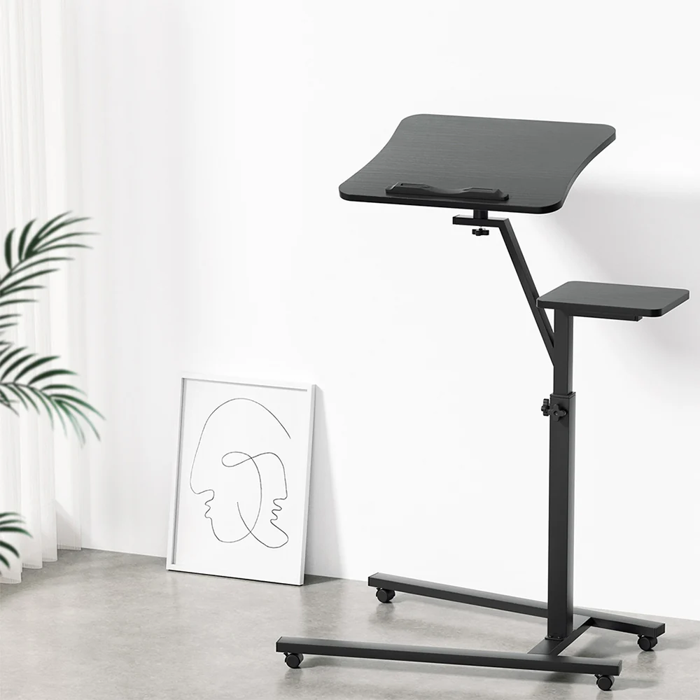 Artiss Laptop Desk Computer Table Height Adjustable Tiltable Mouse Board Black - Nurns