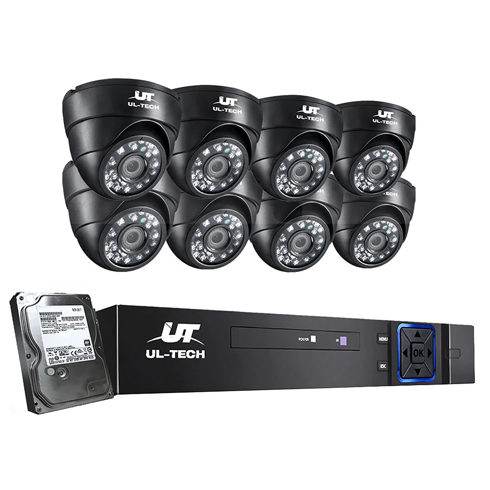 CCTV Security System 8CH DVR 8 Cameras 1TB Hard Drive - Nurns