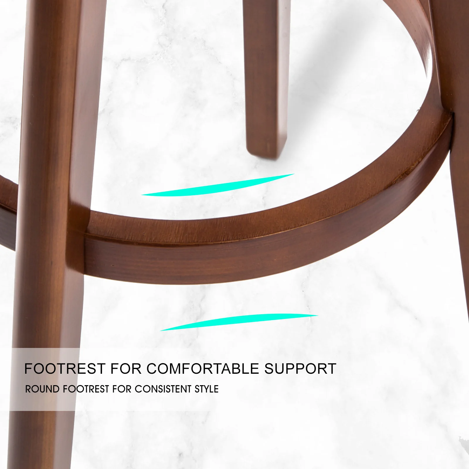 Set of 2 Coventry Wooden Bar Stool Dining Chair Leather - Black - Nurns