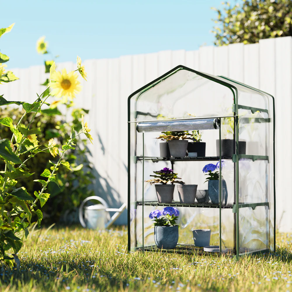 Greenfingers Greenhouse 3 Tiers Mini Green House Garden Bed Planter Box 1.28x0.7x0.5M - Nurns