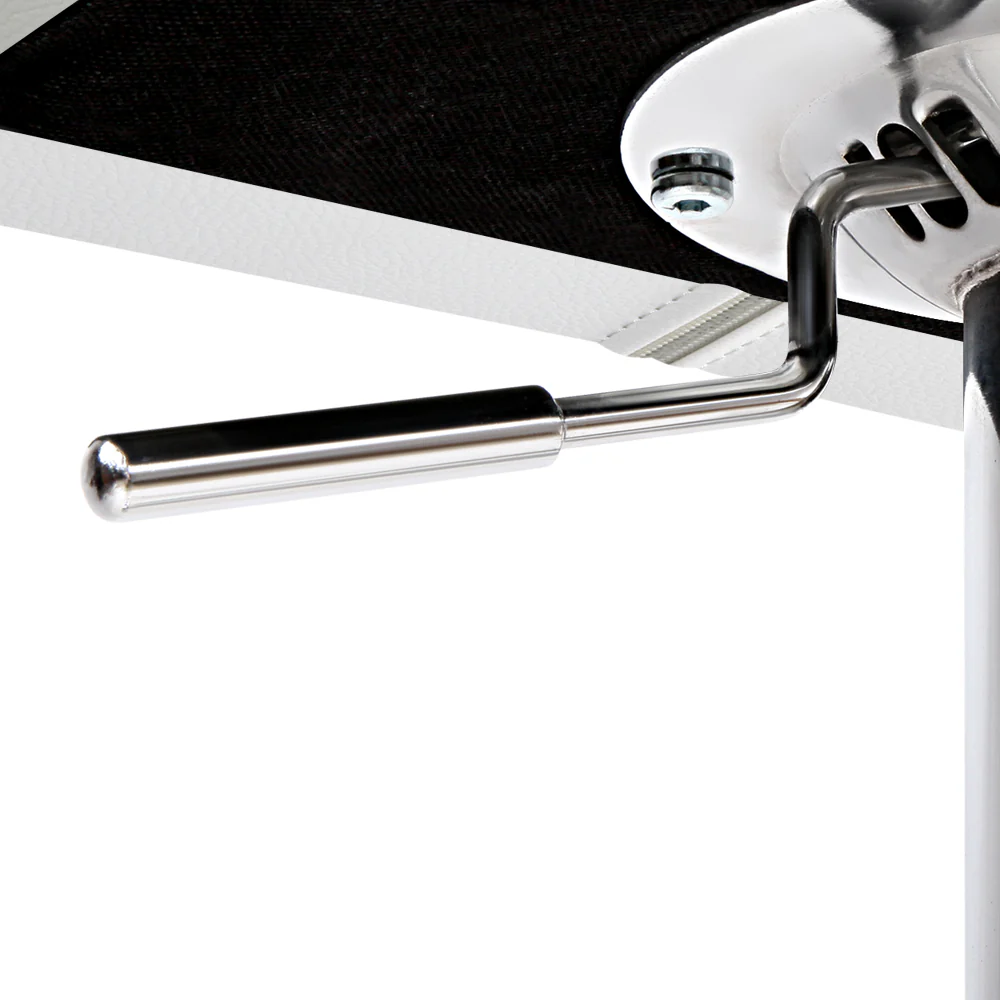 Set of 2 Genoa PU Leather Gas Lift Bar Stools - White & Chrome - Nurns