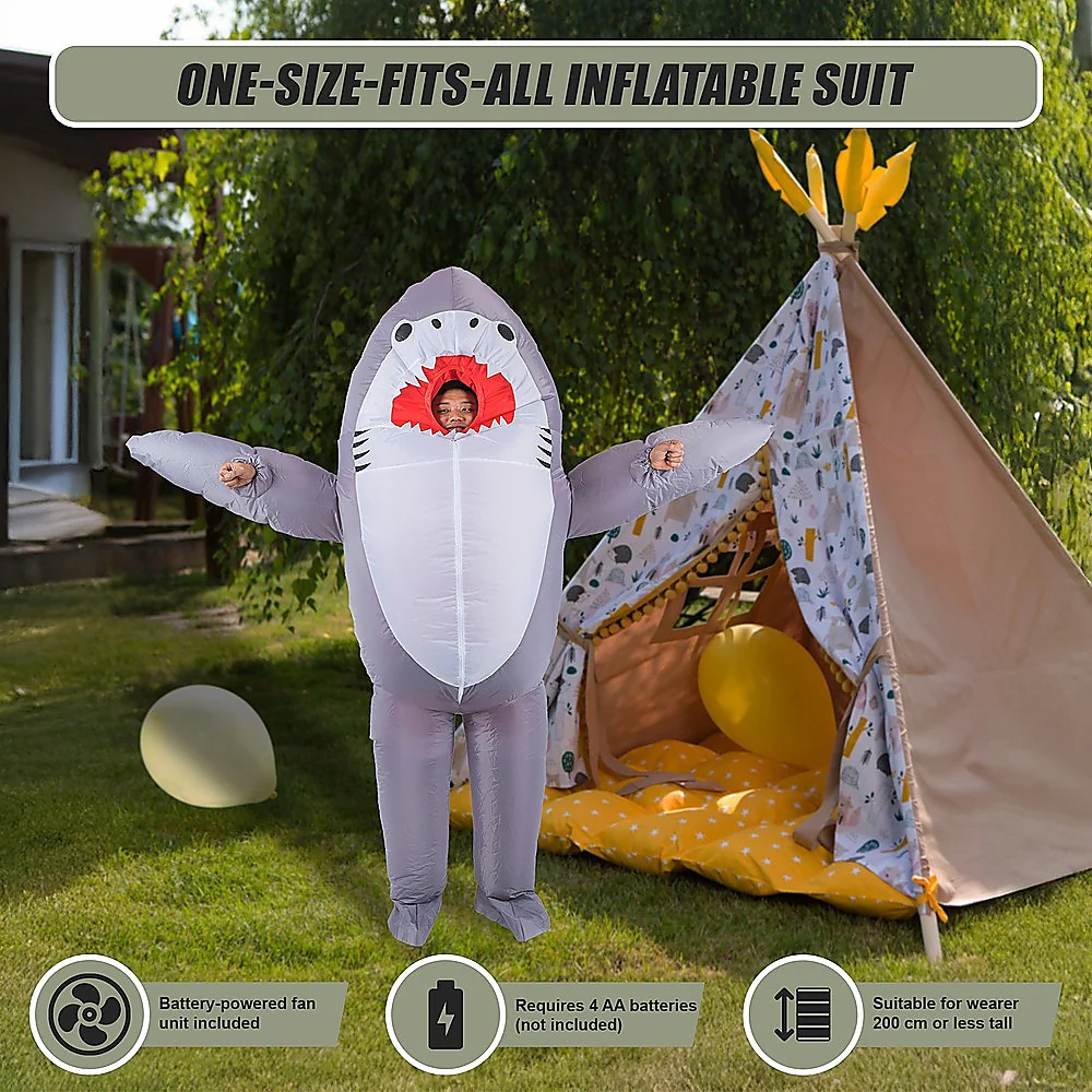 Shark Fancy Dress Fan Inflatable Costume Suit - Nurns