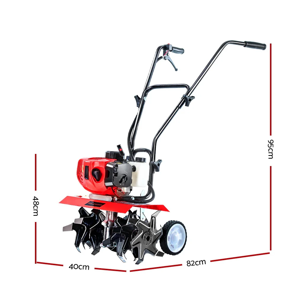 72CC Garden Cultivator Tiller Petrol Rotary Hoe 36 Tines Rototiller - Nurns