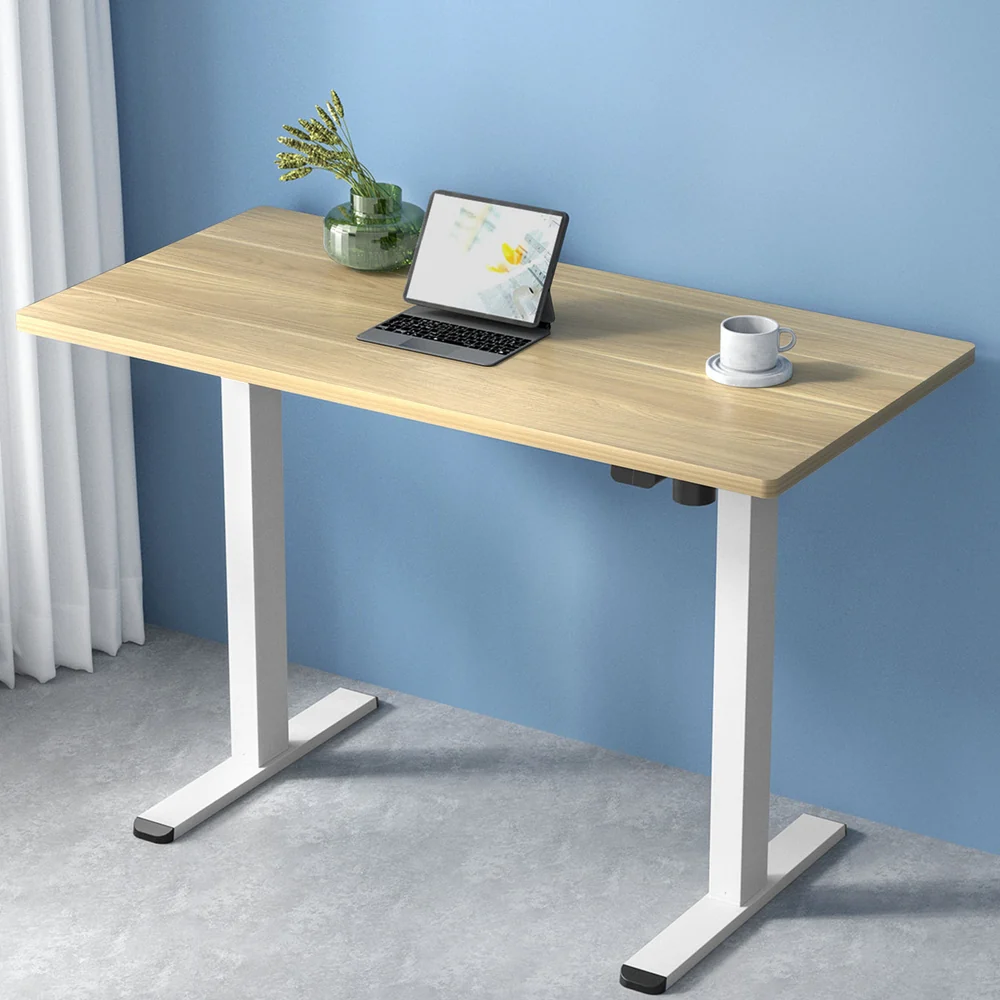 Artiss Standing Desk Motorised Sit Stand Desks White Oak 120cm - Nurns
