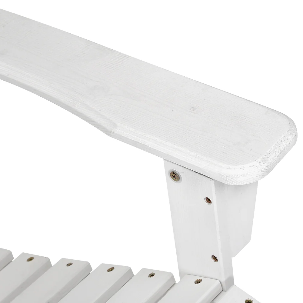 Adirondack Gardeon 2PC Outdoor Table and Chair Wooden Beach Chair Patio Furniture - Nurns