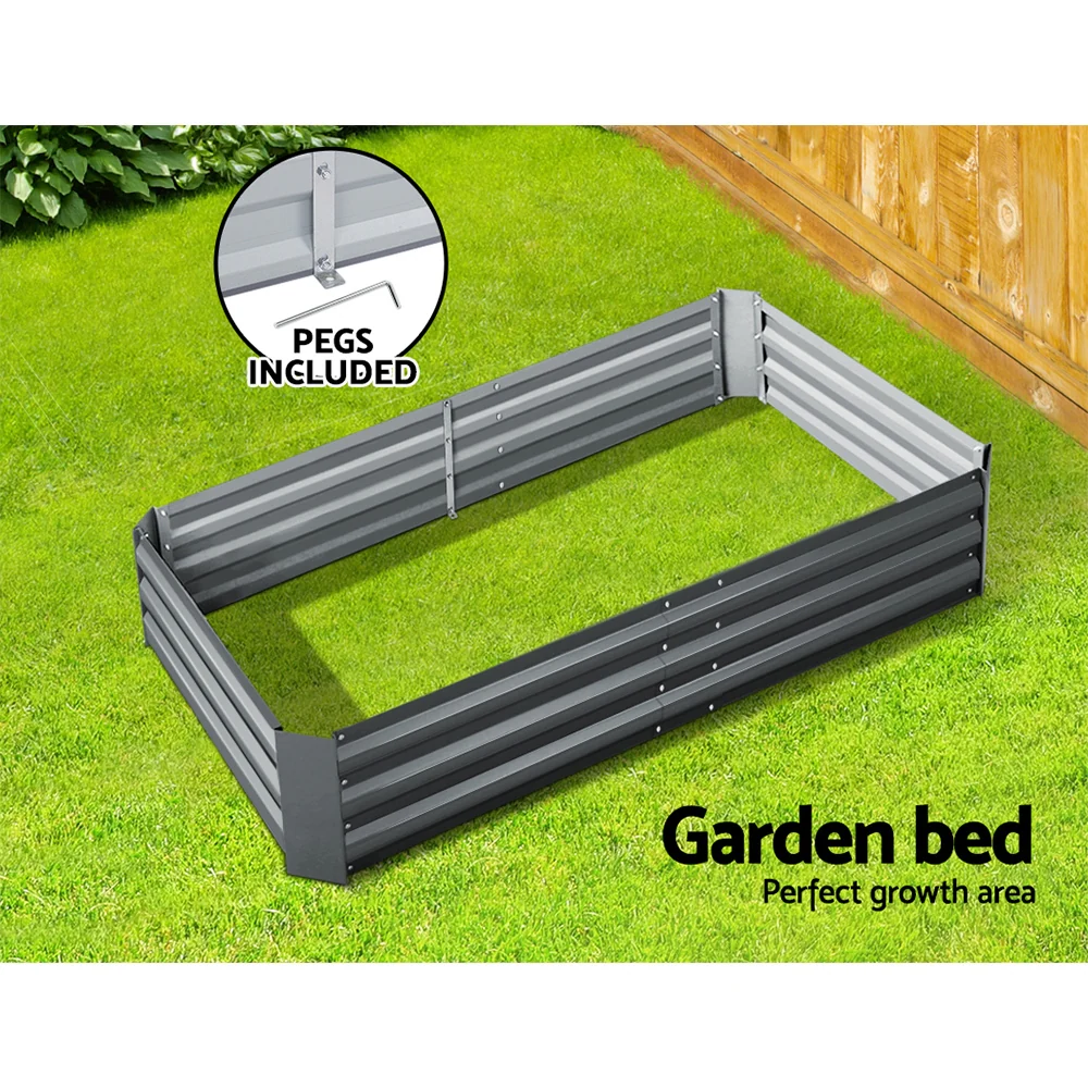 Garden Bed 150x90cm Planter Box Raised Container Galvanised Steel - Nurns