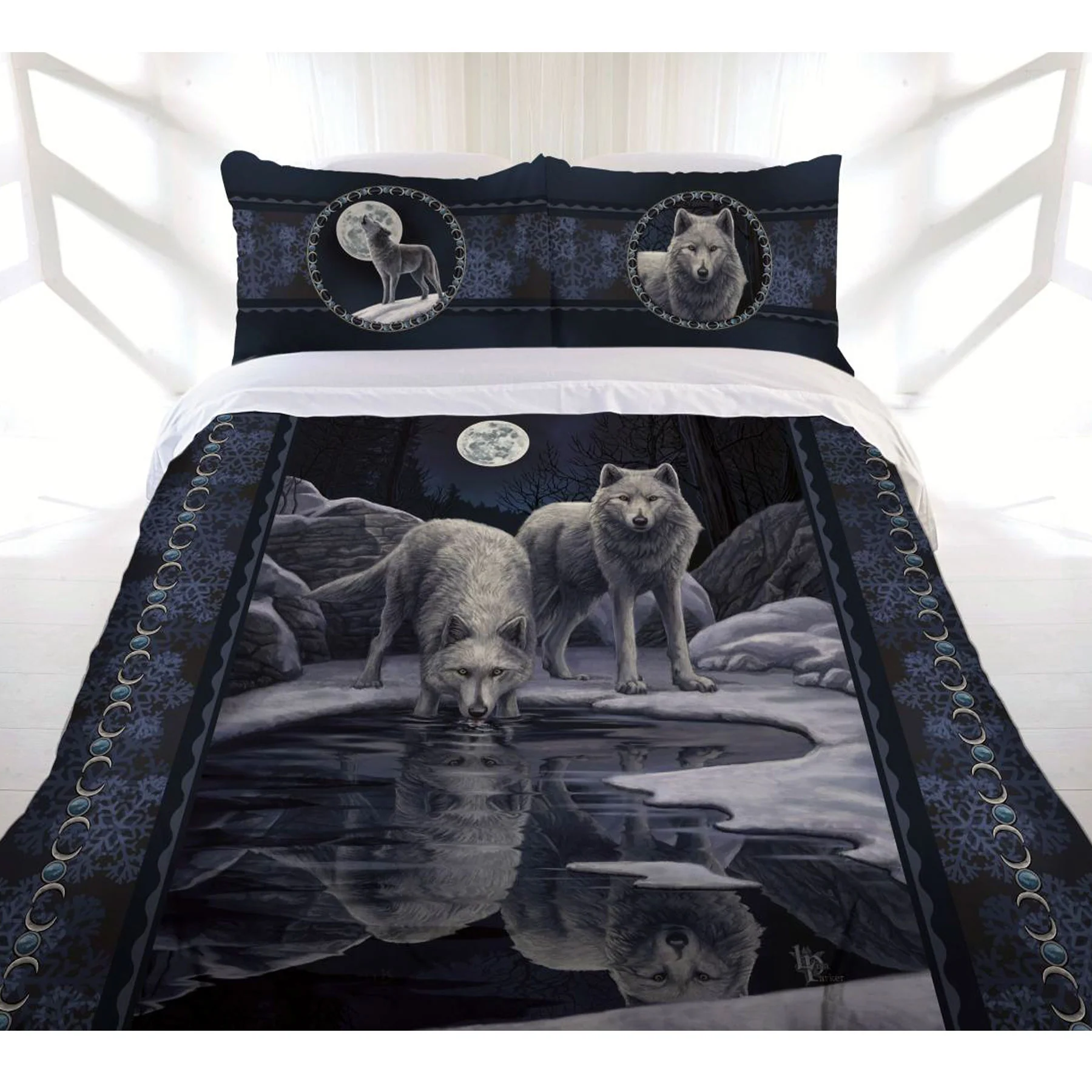 KING Quilt Cover Set - Warrior of Winter Wolves - Nurns