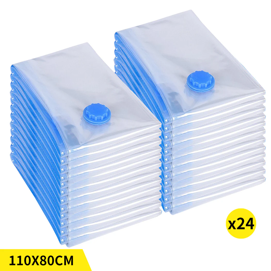 Vacuum Storage Bags Save Space Seal 110x80cm-24PK - Nurns