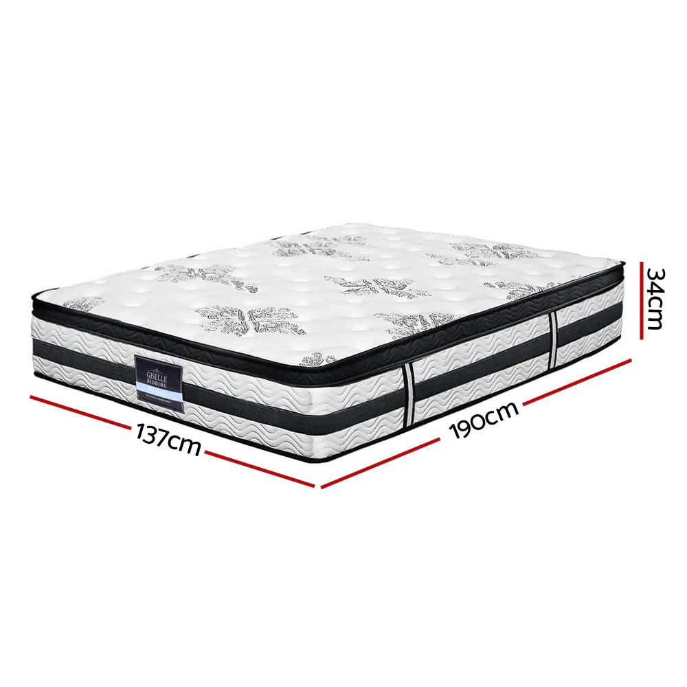 Tranquil Bed & Mattress Package with 34cm Mattress - Black Double - Nurns