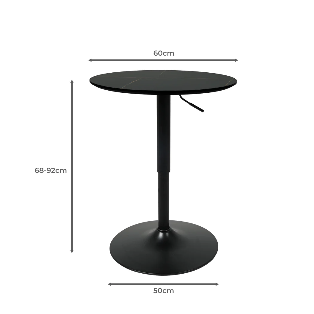 Bar Table Swivel Gas Lift Counter Dining Furniture Cafe Outdoor Black - Nurns