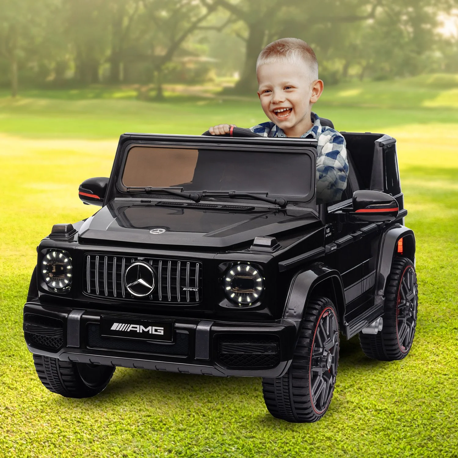 Mercedes Benz AMG G63 Licensed Kids Ride On Electric Car Remote Control - Black - Nurns