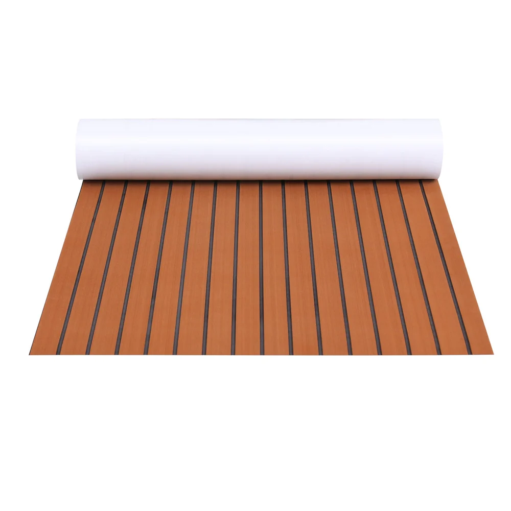 Foam Boat Flooring Mat Decking Sheet 240x90x0.6cm Dark Brown - Nurns