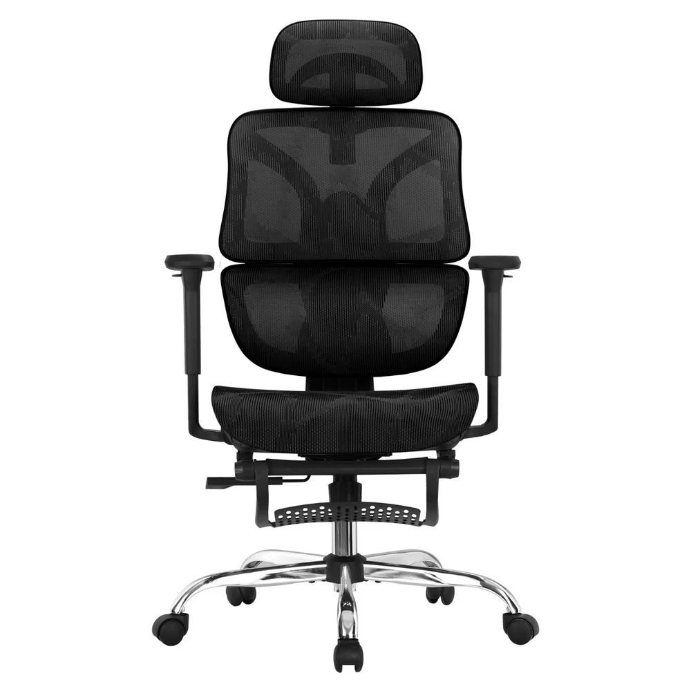 Artiss Ergonomic Office Chair Footrest Black - Nurns