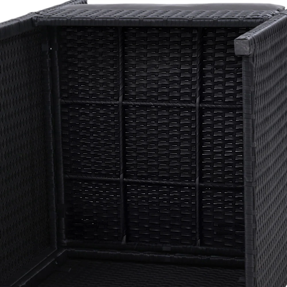 Mitchell 2-Seater Chairs Patio Furniture Wicker Outdoor Lounge Set - Black - Nurns