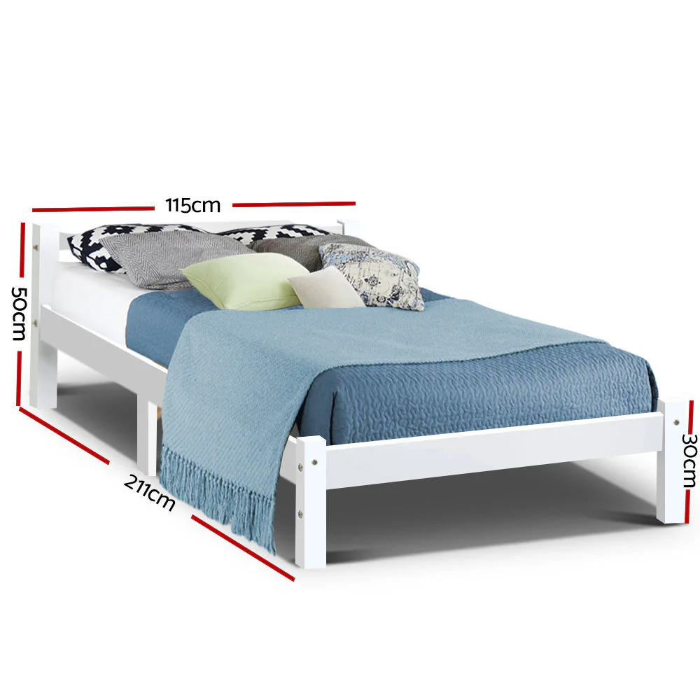 Sapphire Bed & Mattress Package no Drawers - White King Single - Nurns