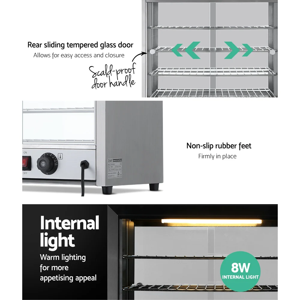 Devanti Commercial Food Warmer Hot Display Showcase Cabinet 54cm - Nurns