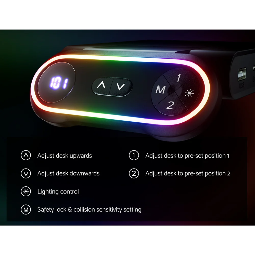 Artiss Standing Desk Motorised Gaming Desks White 140cm - Nurns