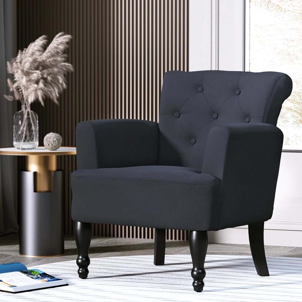 Maddy French Lorraine Chair Retro Wing - Black - Nurns