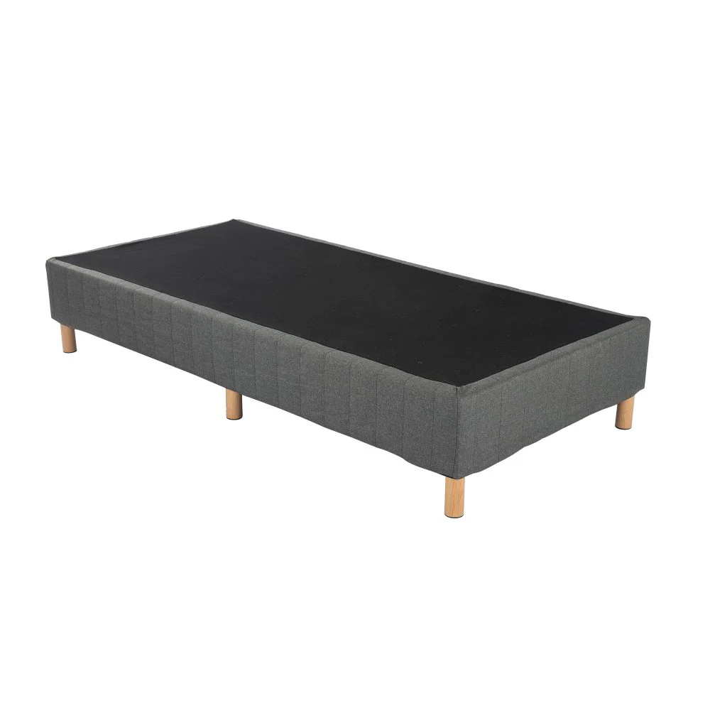 Vera Ensemble Bed Base Mattress Foundation with Metal Stats - Dark Grey King - Nurns