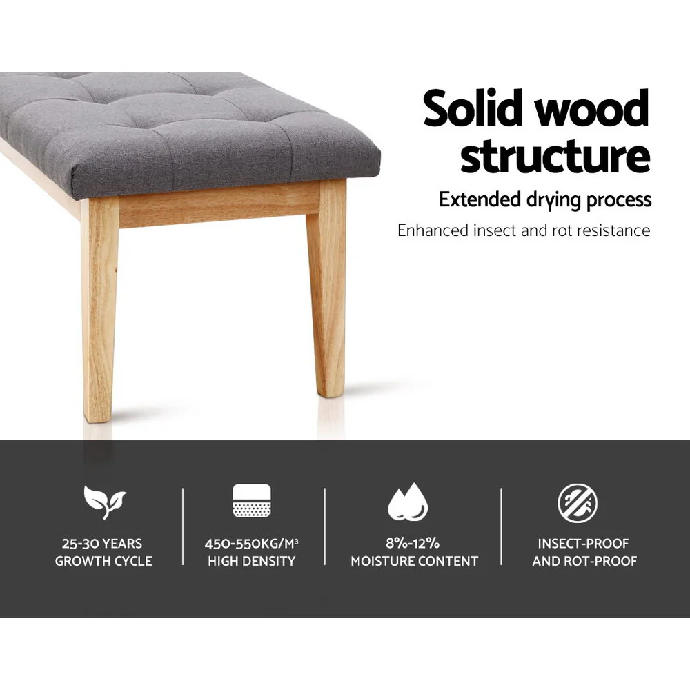 Bench Bedroom Benches Ottoman Upholstered Fabric Chair Foot Stool 120cm - Nurns