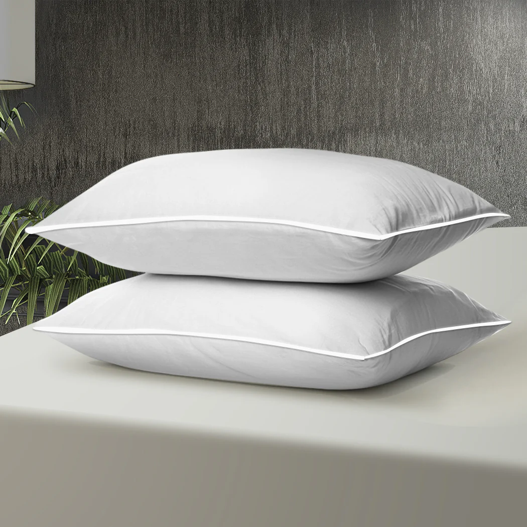 Set of 2 Pillows Inserts Cushion Soft Goose Feather - Nurns