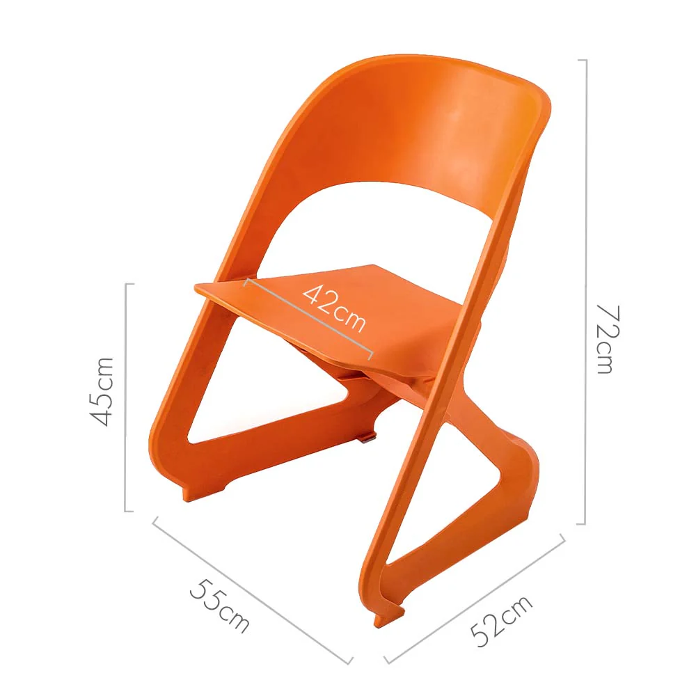 Kendall Set of 4 Dining Chairs Office Cafe Lounge Seat Stackable Plastic Leisure - Orange - Nurns