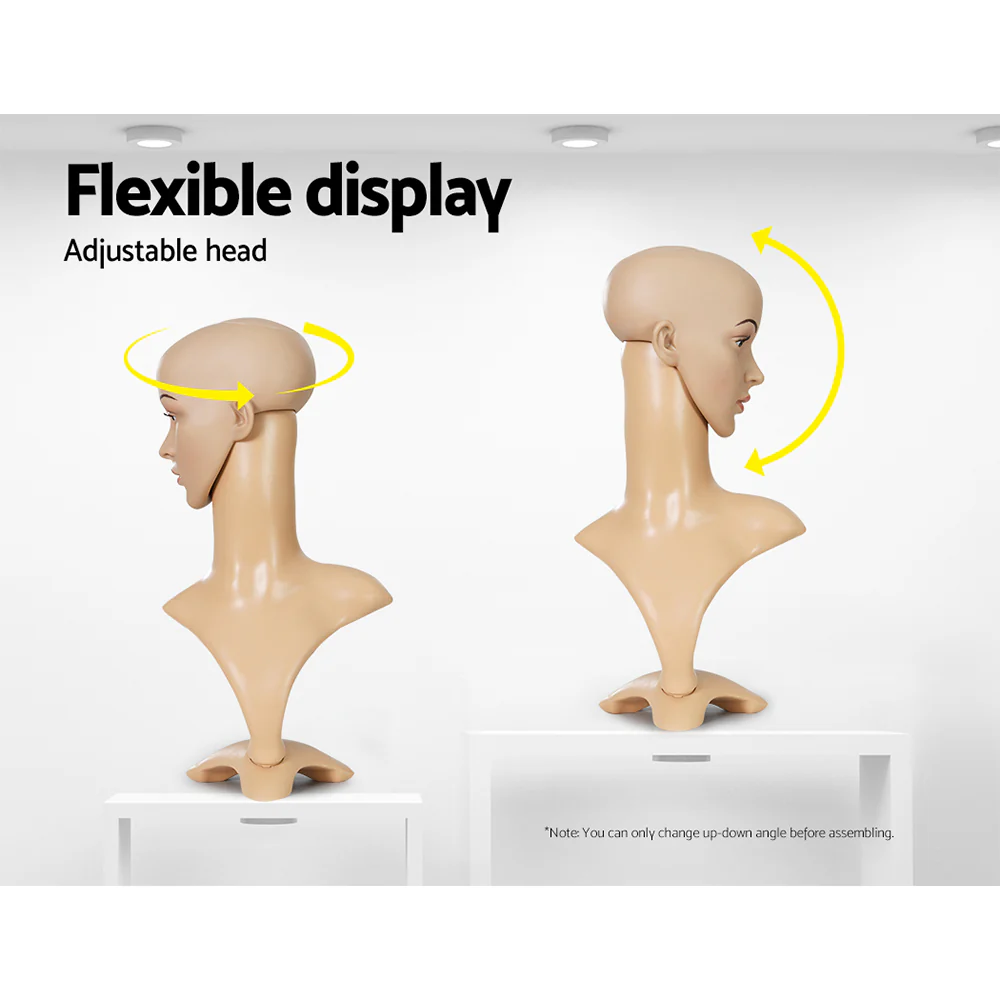 Female Mannequin Head Dummy Model Display Stand - Nurns