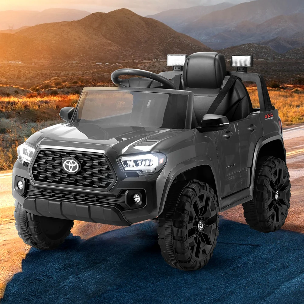 Kids Electric Ride On Car Toyota Tacoma Off Road Jeep Toy Cars Remote 12V - Grey - Nurns