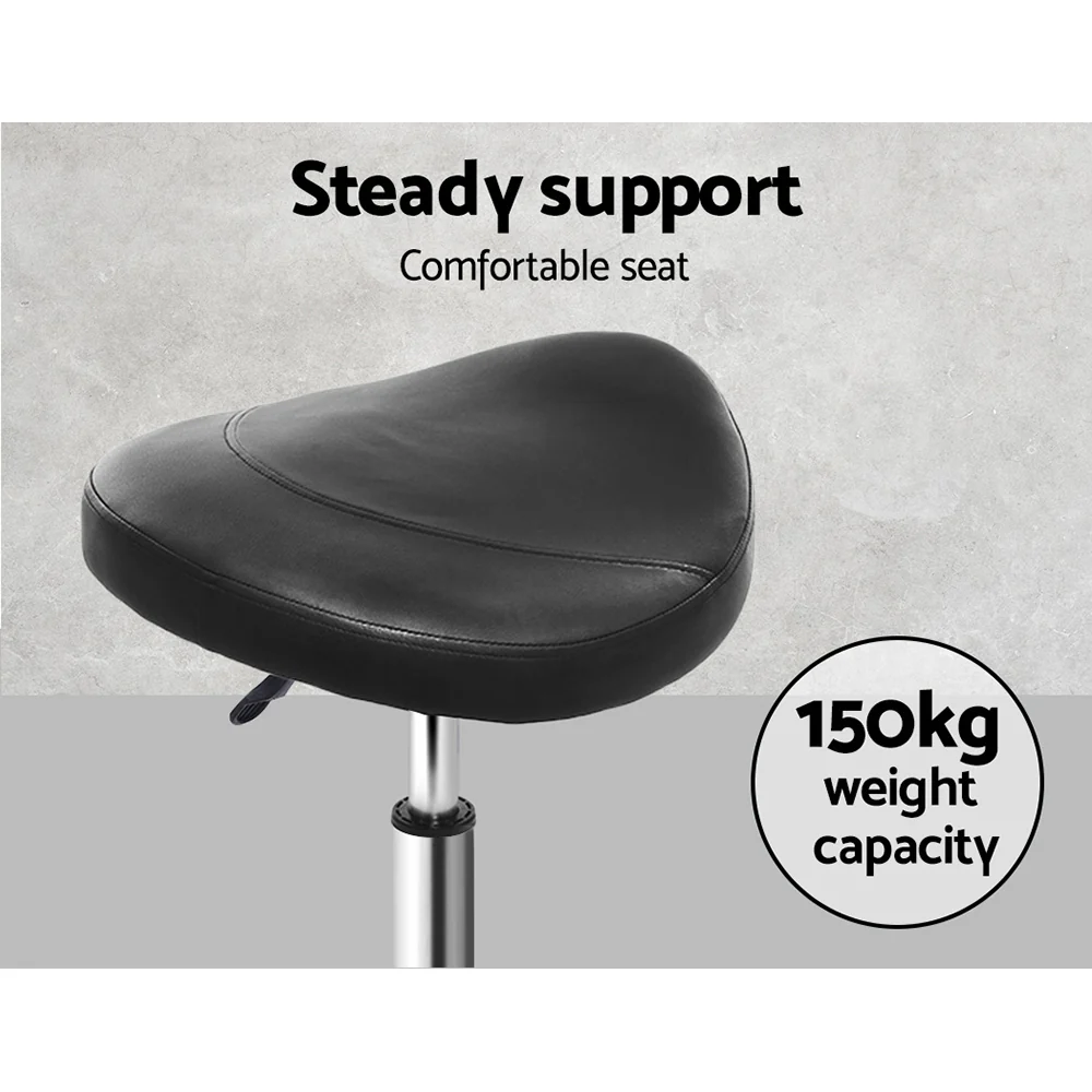 Salon Stool Saddle Swivel Chair Black - Nurns