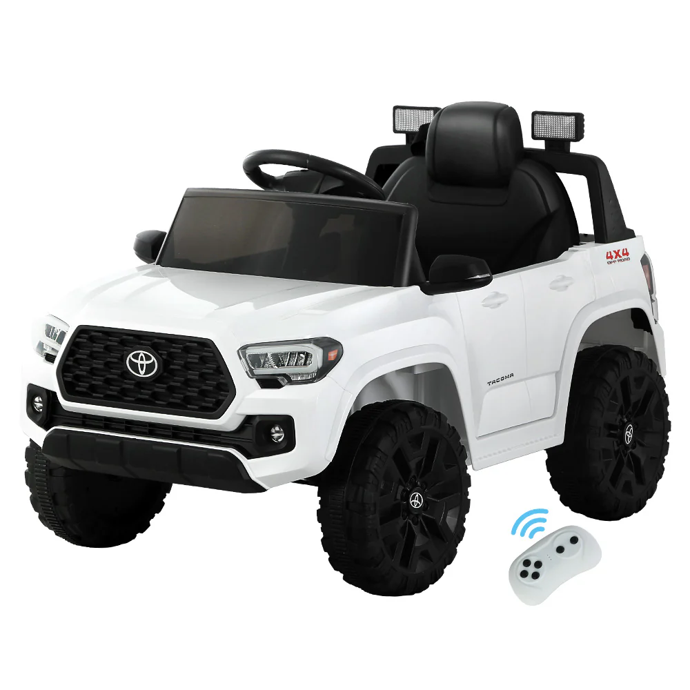 Toyota Ride On Car Kids Electric Toy Cars Tacoma Off Road Jeep 12V Battery - White - Nurns