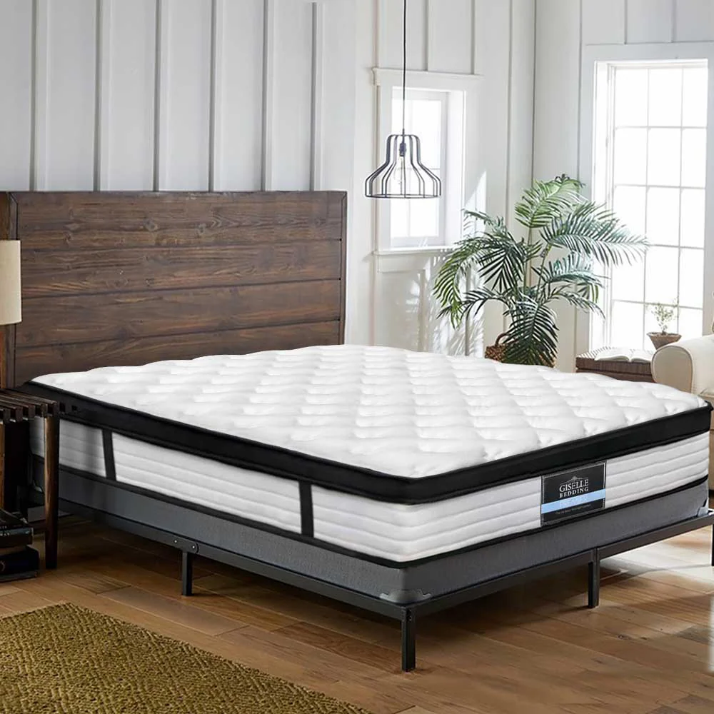 Bronzite Bed & Mattress Package - Black Queen - Nurns