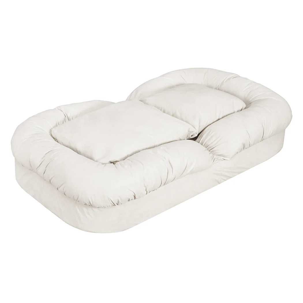 Mirabel Convertible Lounge Floor Sofa Bed - White - Nurns