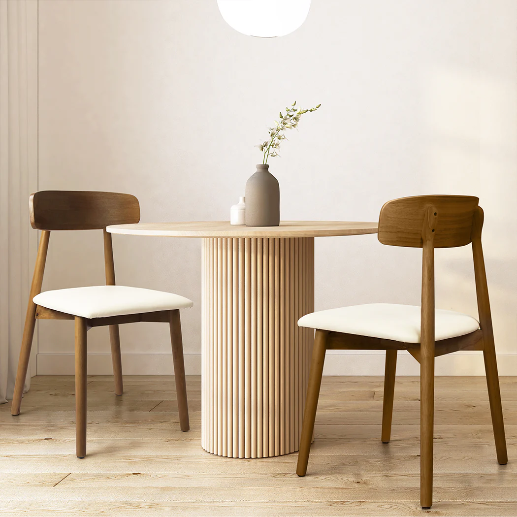 Agatha Set of 2 Dining Chairs Kitchen Chair - Walnut - Nurns